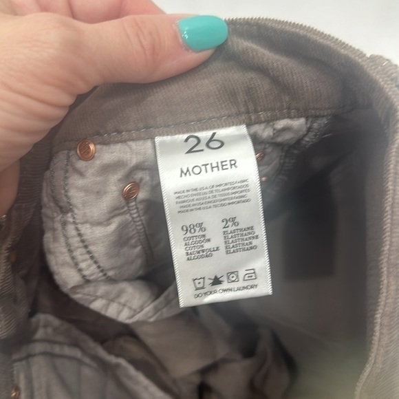 Mother The Looker Hopscotch brown skinny corduroy jeans size 26 - Picture 8 of 9